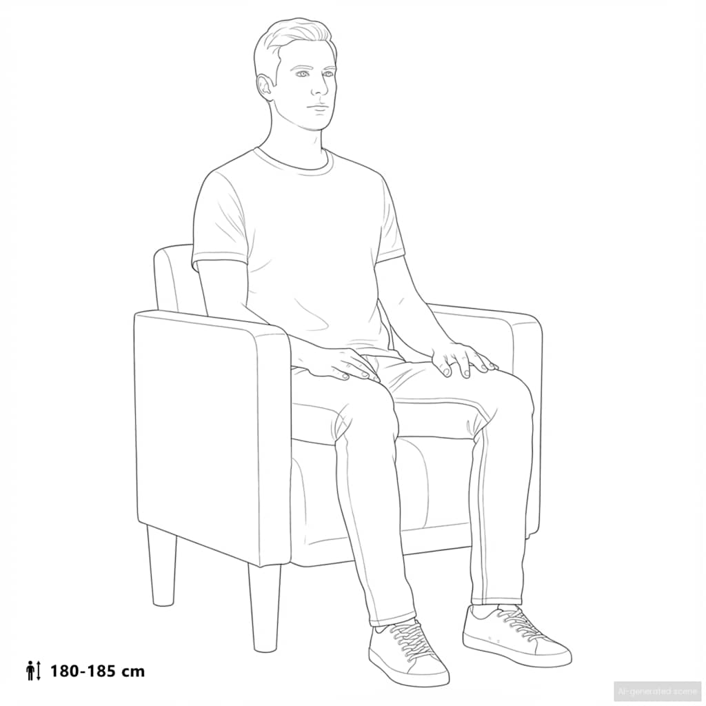 sofastol med armlæn 53 cm stof blå