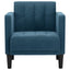 sofastol med armlæn 53 cm velour blå