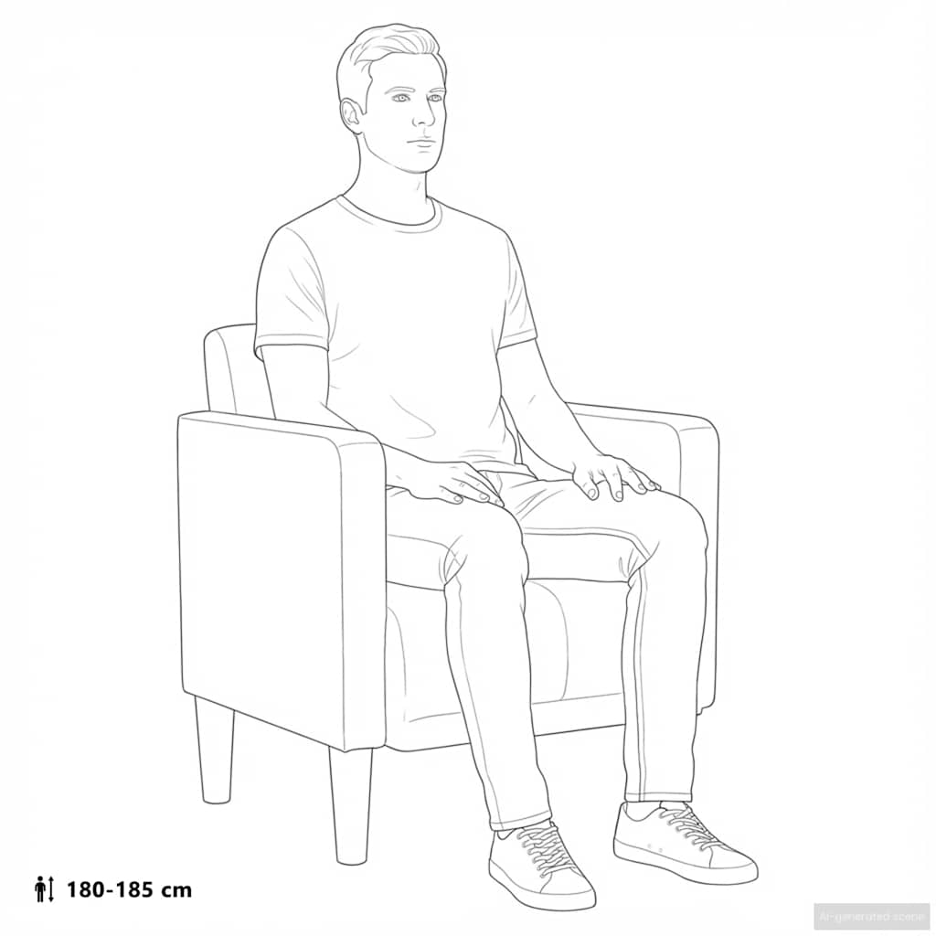sofastol med armlæn 53 cm velour blå