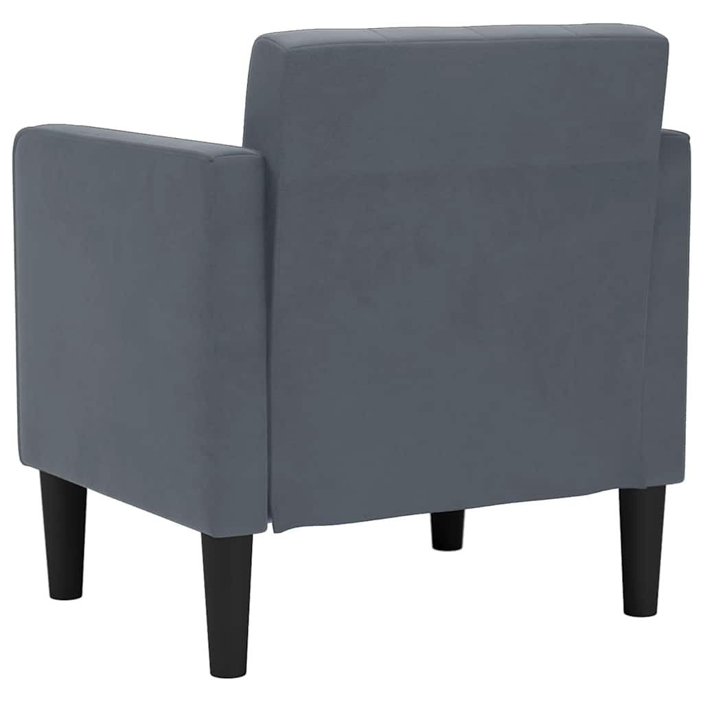 sofastol med armlæn 53 cm fløjl mørkegrå