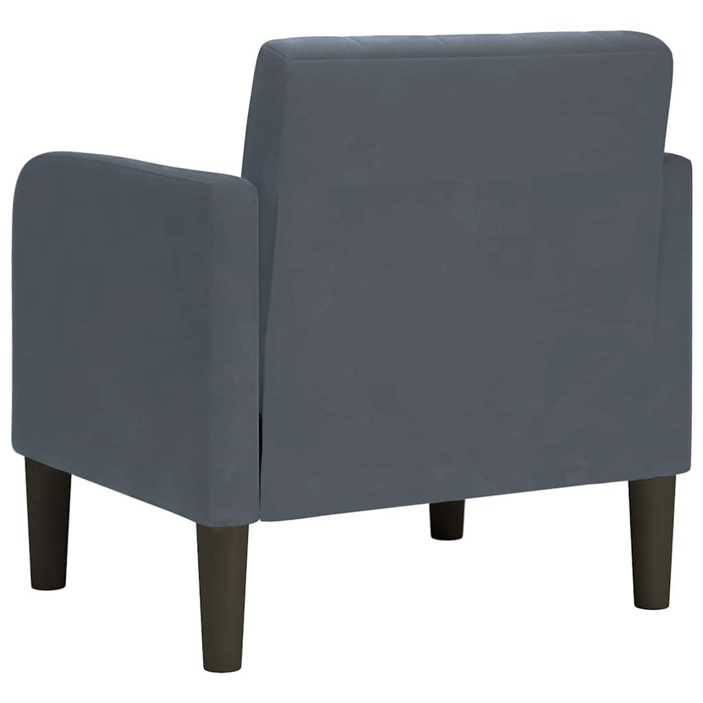 sofastol med armlæn 54 cm fløjl mørkegrå