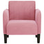 sofastol med armlæn 54 cm fløjl lyserød