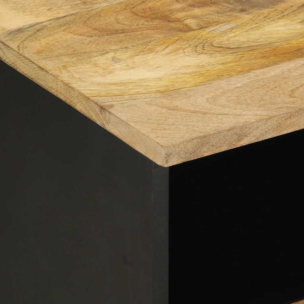 sengebord 40x33x46 cm massivt ru mangotræ sort