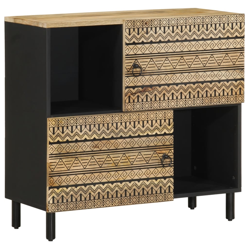 skænk 80x33,5x75 cm massivt ru mangotræ