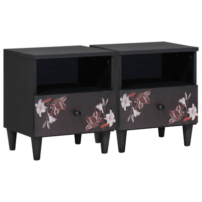 Sengebord 2 pcs Brun 40 x 33 x 46 cm Massivt mangotræ