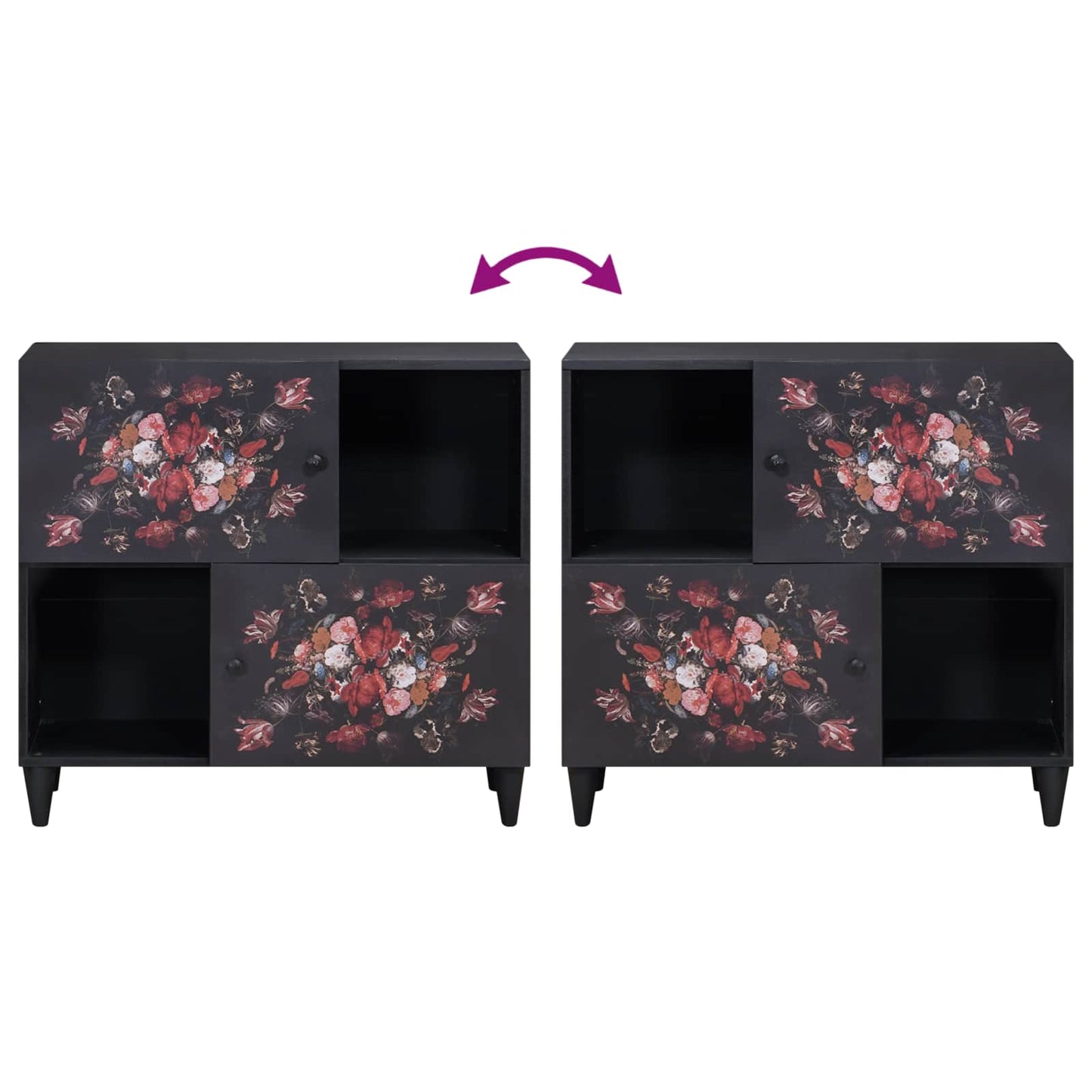 Opbevaringsskabe Flerfarvet 80 x 33,5 x 75 cm Massivt mangotræ