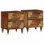 Natskab 2 pcs Honningbrun 40 x 33 x 46 cm Massivt mangotræ