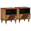 Natskab 2 pcs Honningbrun 40 x 33 x 46 cm Massivt mangotræ