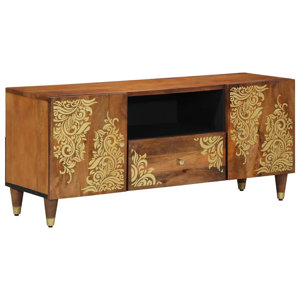 TV-skab med hylde Honningbrun 105 x 33 x 46 cm Massivt mangotræ