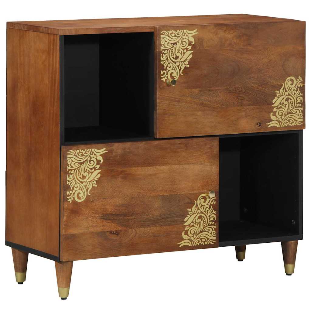Sideboard med hylde Brun 80 x 33 x 75 cm Massivt mangotræ