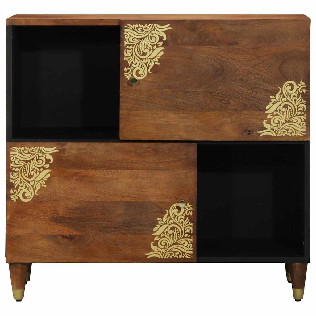 Sideboard med hylde Brun 80 x 33 x 75 cm Massivt mangotræ