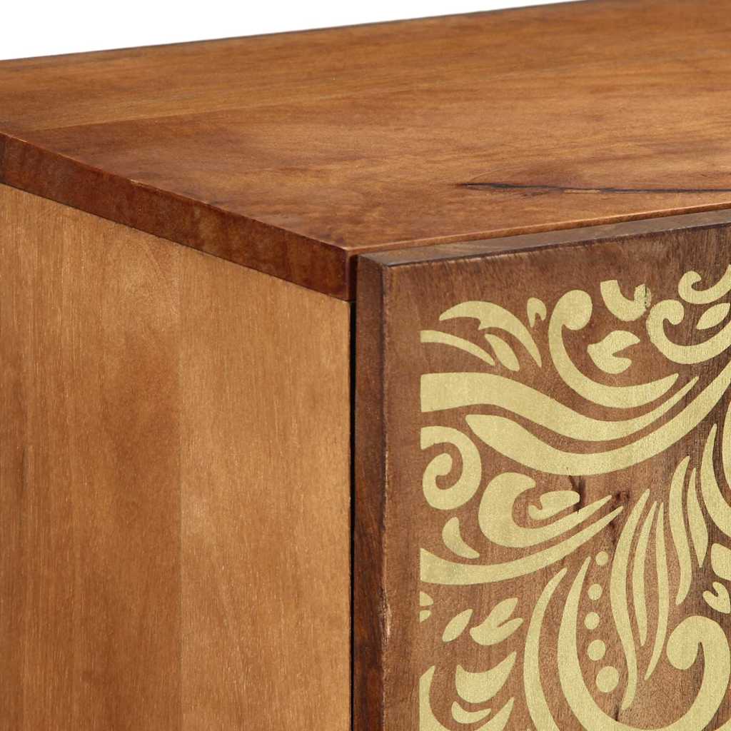 Sideboard med hylde Brun 90 x 33 x 75 cm Massivt mangotræ