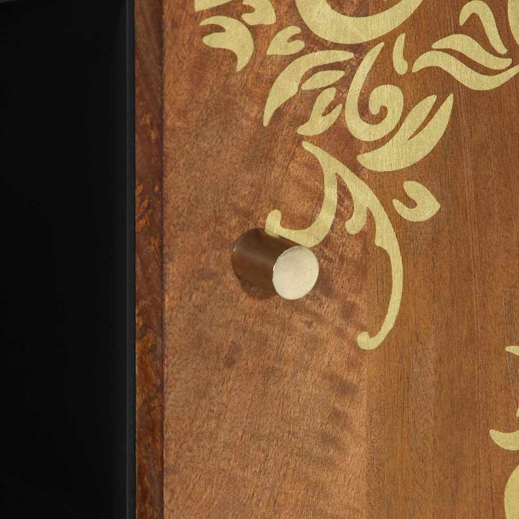 Sideboard med hylde Brun 90 x 33 x 75 cm Massivt mangotræ
