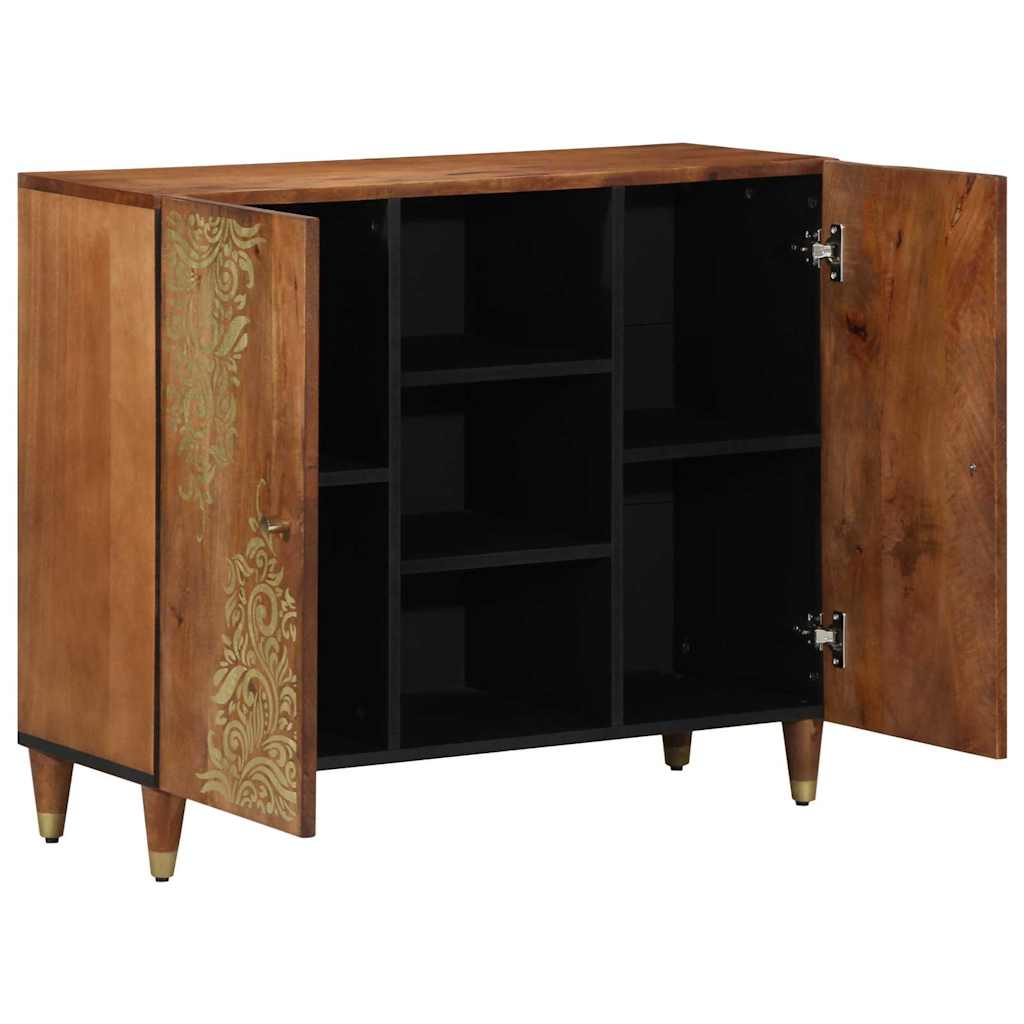 Sideboard med hylde Brun 90 x 33 x 75 cm Massivt mangotræ