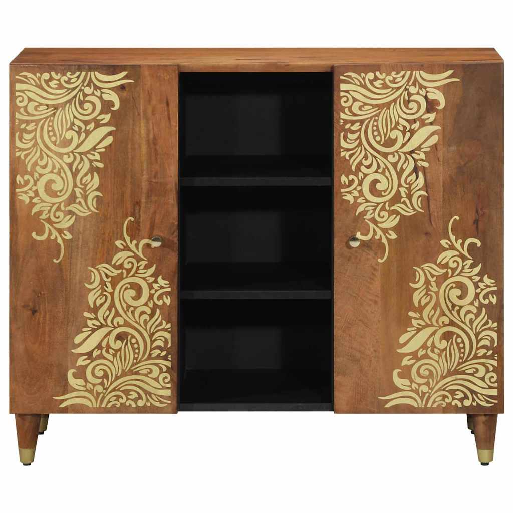 Sideboard med hylde Brun 90 x 33 x 75 cm Massivt mangotræ