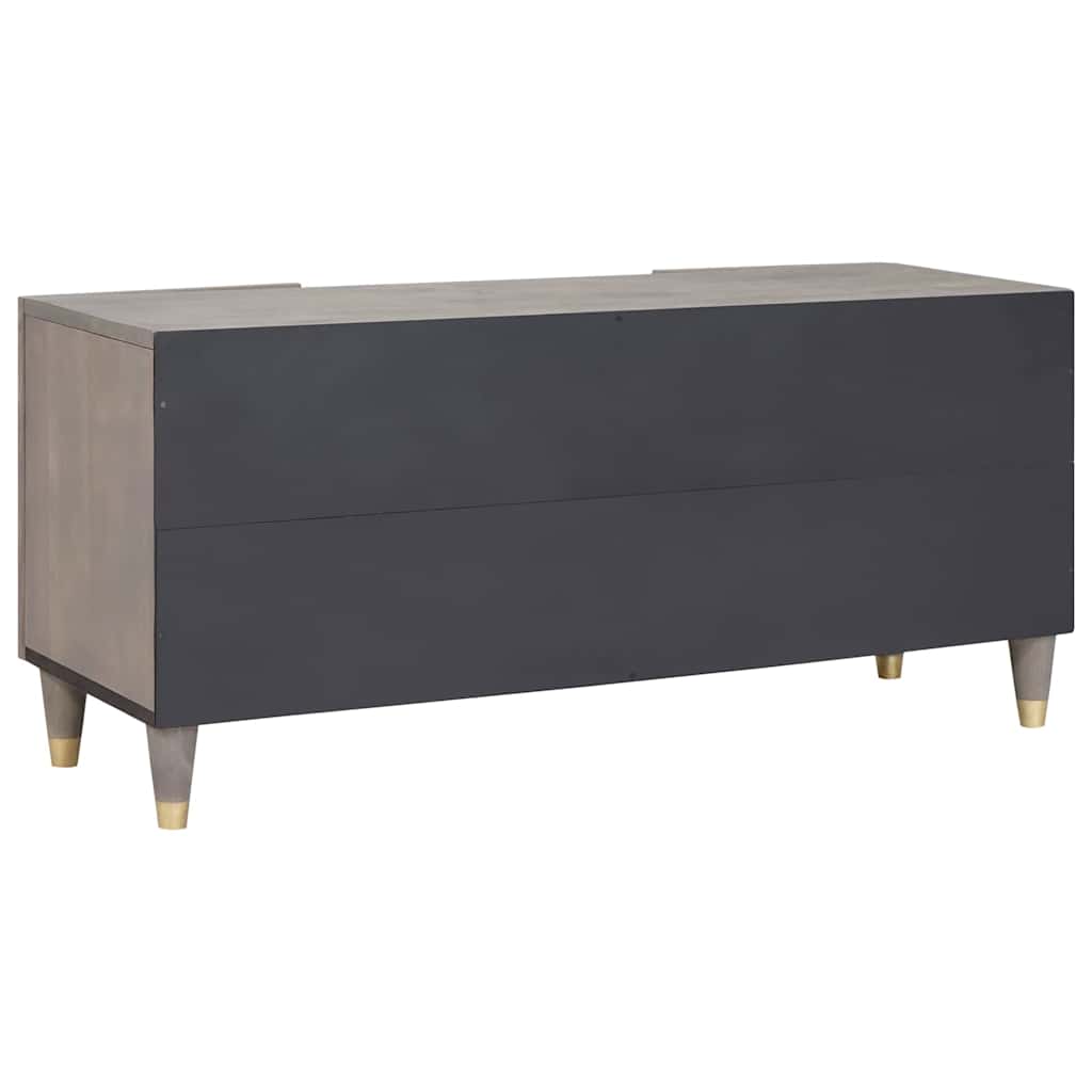 TV-skab med hylde med dør Grå 105 x 33 x 46 cm Massivt mangotræ