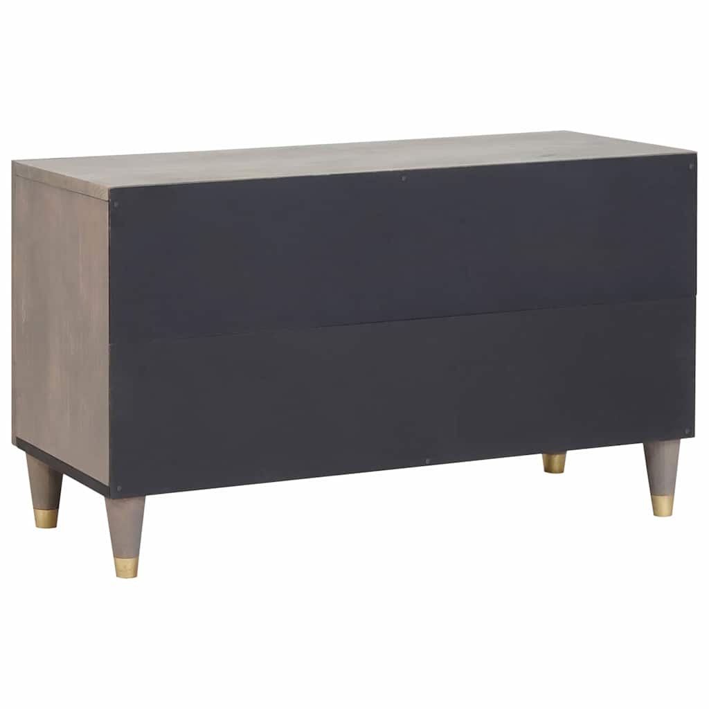 TV-skab med hylde med dør Grå 80 x 33 x 46 cm Massivt mangotræ