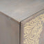 Sideboard med dør Grå og Guld 40 x 33 x 75 cm Massivt mangotræ
