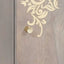 Sideboard med dør Grå og Guld 40 x 33 x 75 cm Massivt mangotræ