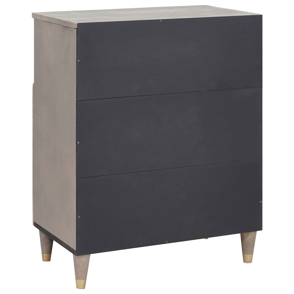 Sideboard med dør Grå og Guld 60 x 33 x 75 cm Massivt mangotræ