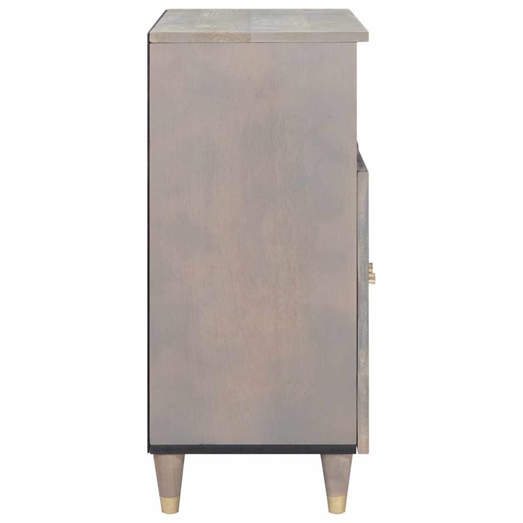Sideboard med dør Grå og Guld 60 x 33 x 75 cm Massivt mangotræ