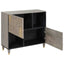 Sideboard med dør Grå og Guld 80 x 33 x 75 cm Massivt mangotræ