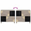 Sideboard med dør Grå og Guld 80 x 33 x 75 cm Massivt mangotræ