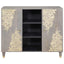 Sideboard med dør Grå og Guld 90 x 33 x 75 cm Massivt mangotræ