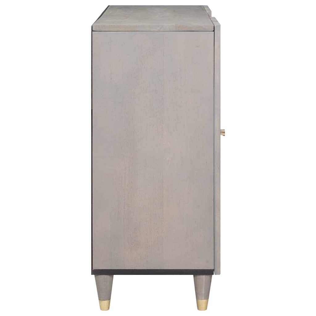 Sideboard med dør Grå og Guld 90 x 33 x 75 cm Massivt mangotræ