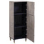 Highboard med dør Grå og Guld 40 x 33 x 110 cm Massivt mangotræ