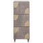 Highboard med dør Grå og Guld 40 x 33 x 110 cm Massivt mangotræ