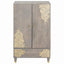 Highboard Grå og Guld 60 x 33 x 100 cm Massivt mangotræ