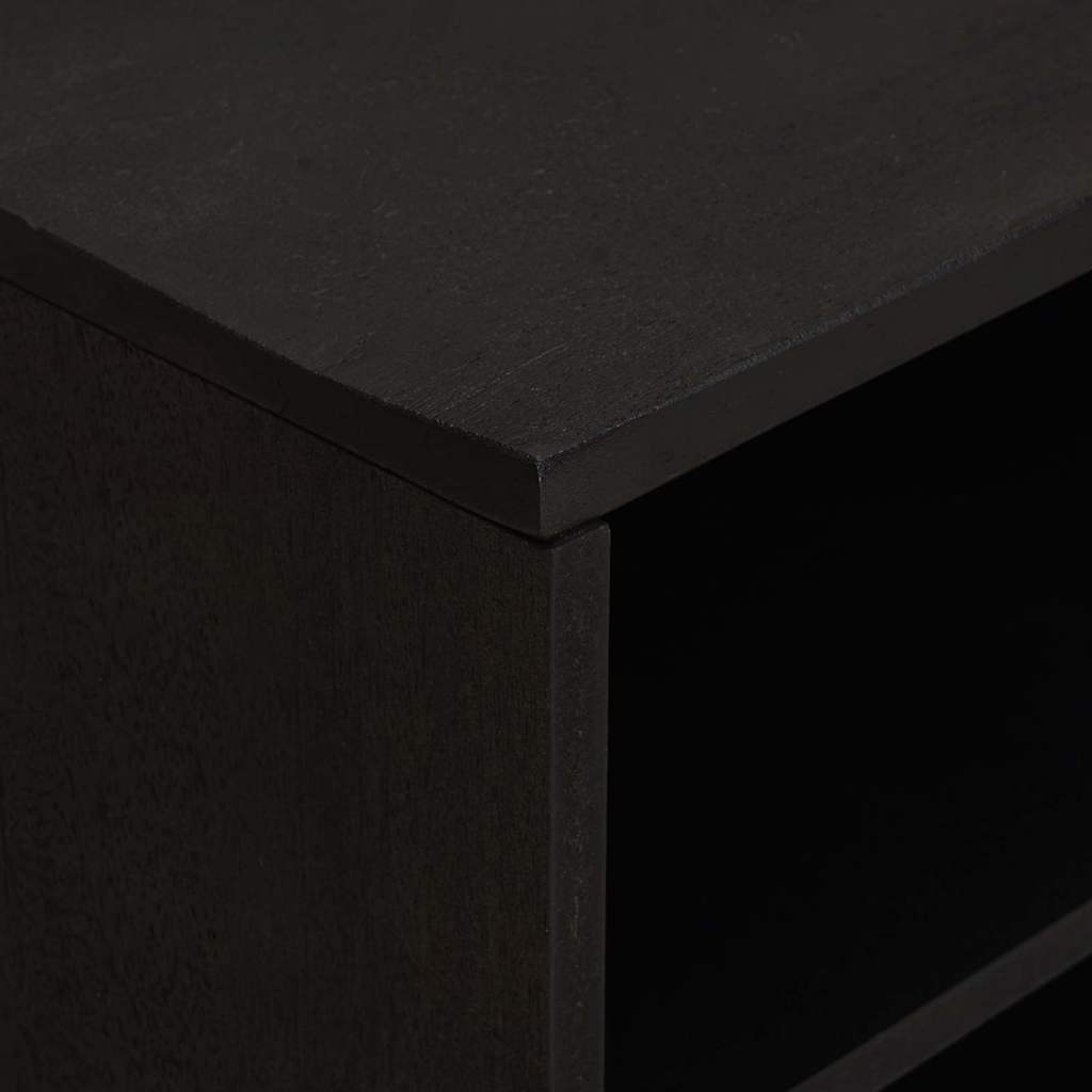 TV-skab med hylde med dør Sort 80 x 33 x 46 cm Massivt mangotræ