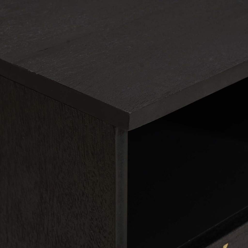 TV-skab med skuffe Sort 100 x 33 x 46 cm Massivt mangotræ