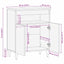 Sideboard med hylde Sort 60 x 33 x 75 cm Massivt mangotræ