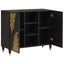 Sideboard med hylde Sort 90 x 33 x 75 cm Massivt mangotræ