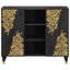 Sideboard med hylde Sort 90 x 33 x 75 cm Massivt mangotræ