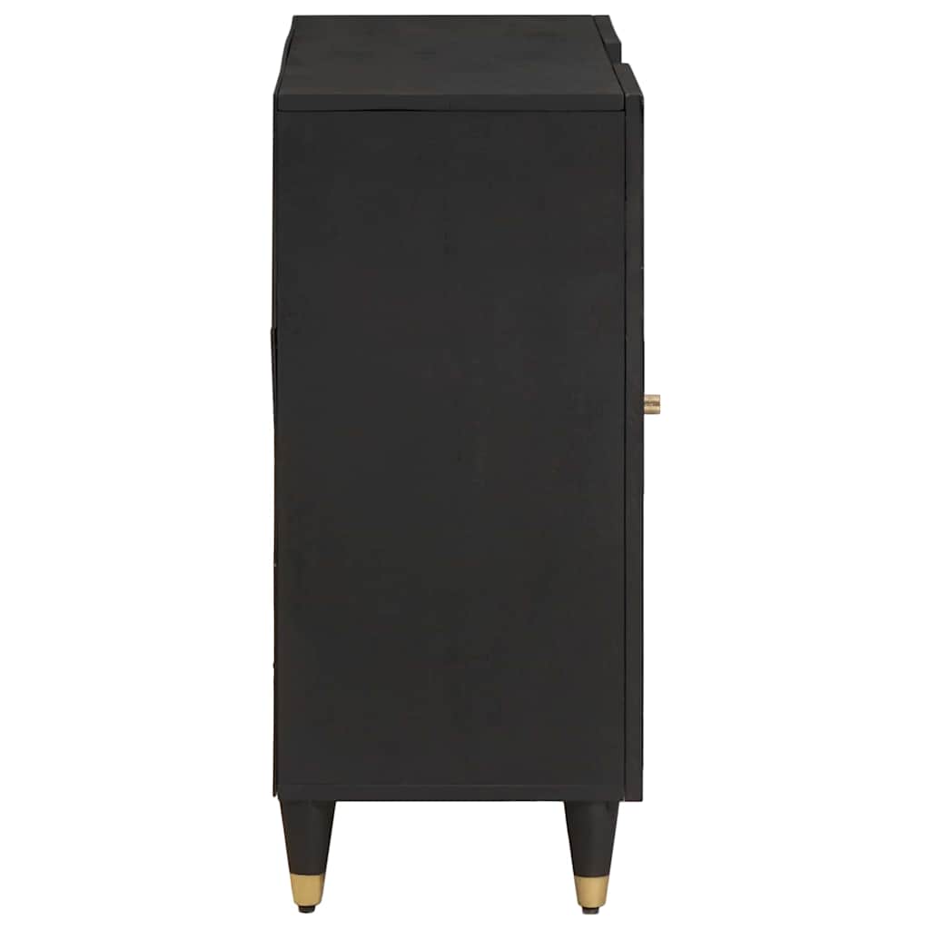 Sideboard med hylde Sort 90 x 33 x 75 cm Massivt mangotræ