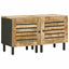 Sengebord 2 stk. Naturfarvet 40 x 33 x 46 cm Massivt mangotræ
