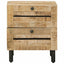 Sengebord 2 stk. Naturfarvet 40 x 33 x 46 cm Massivt mangotræ