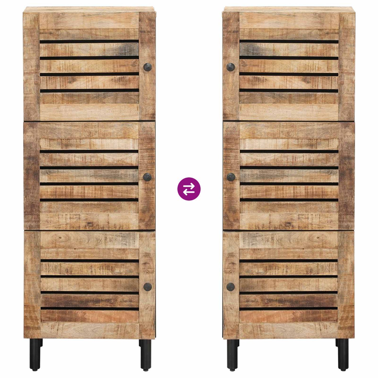 Opbevaringsskabe Naturfarvet 40 x 33 x 110 cm Massivt mangotræ