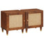 Natskab 2 pcs Brun 40 x 33,5 x 46 cm Massivt akacietræ