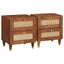 Natskab 2 pcs Brun 40 x 33,5 x 46 cm Massivt akacietræ