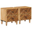 Sengebord 2 pcs Brun 40 x 33,5 x 46 cm Massivt mangotræ
