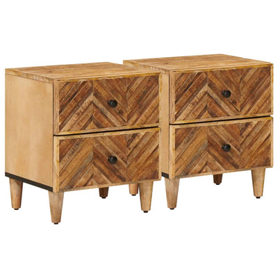Sengebord 2 pcs Brun 40 x 33,5 x 46 cm Massivt mangotræ