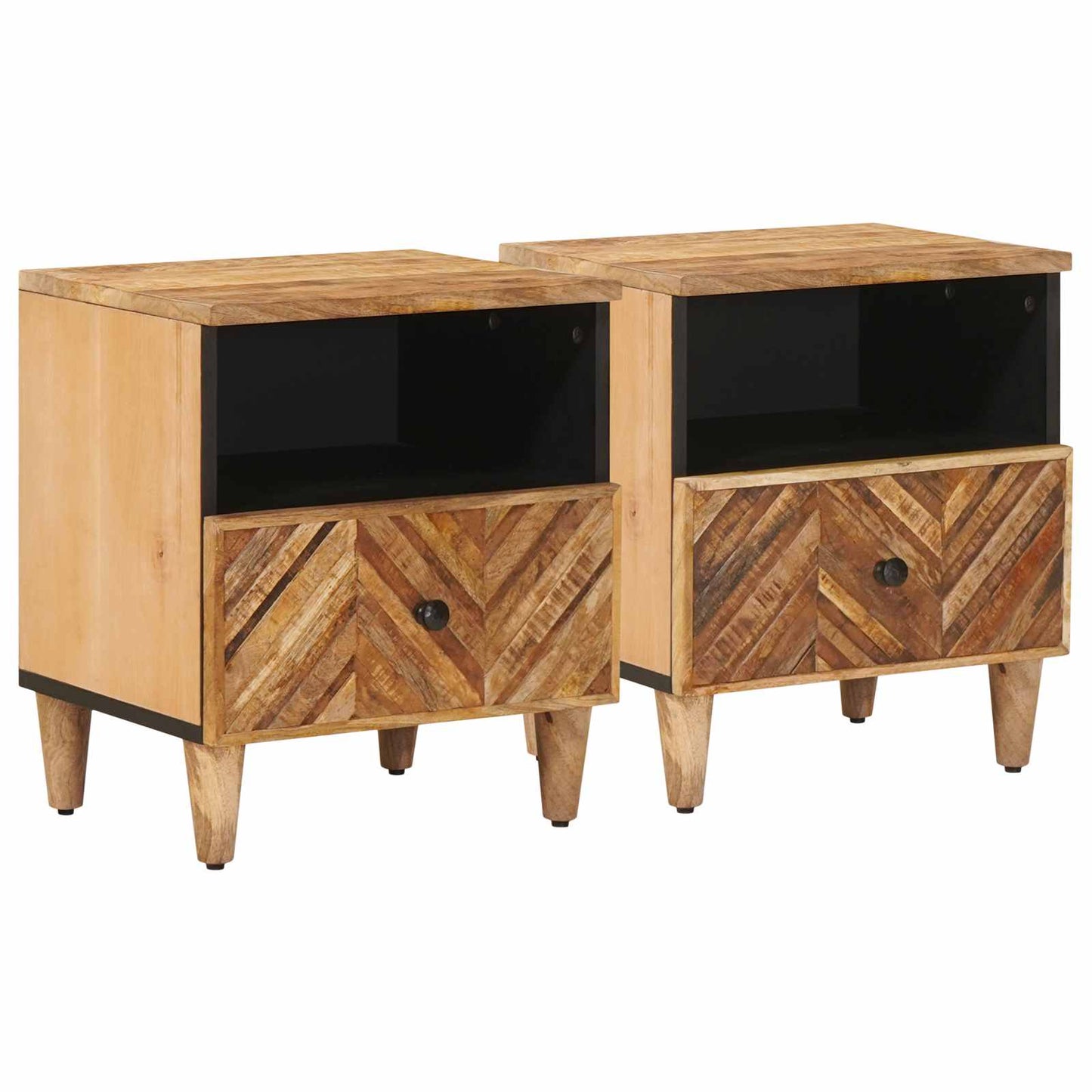 Sengebord 2 pcs Brun 50 x 33 x 60 cm Massivt mangotræ