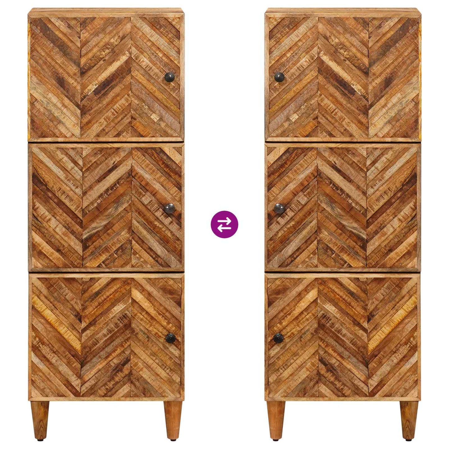 Opbevaringsskabe Brun 40 x 33,5 x 110 cm Massivt mangotræ