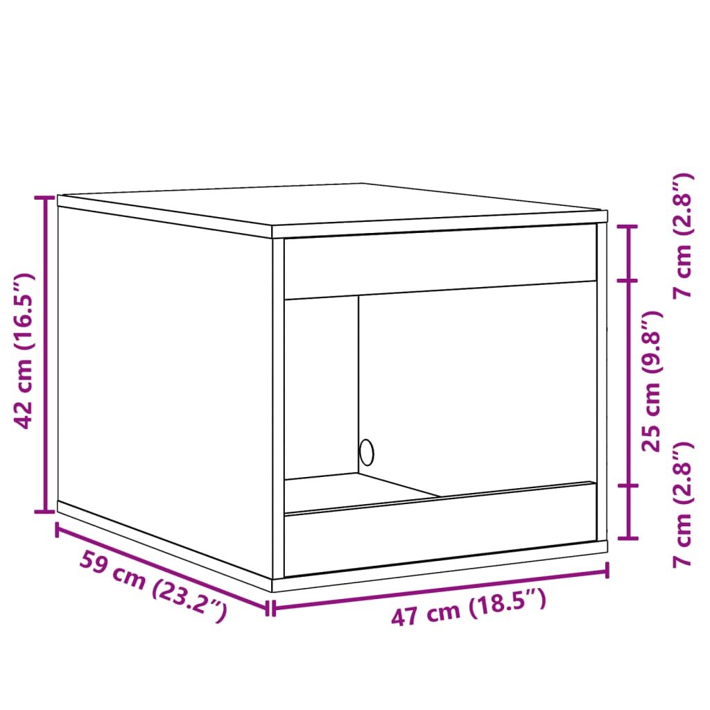toiletskjuler kattebakke 47x59x42 cm konstrueret træ gammelt eg
