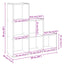 bogreol/rumdeler 99x29x99cm 3 niveauer konstrueret træ røget eg