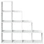 bogreol/rumdeler 131,5x29x131,5 cm konstrueret træ hvid